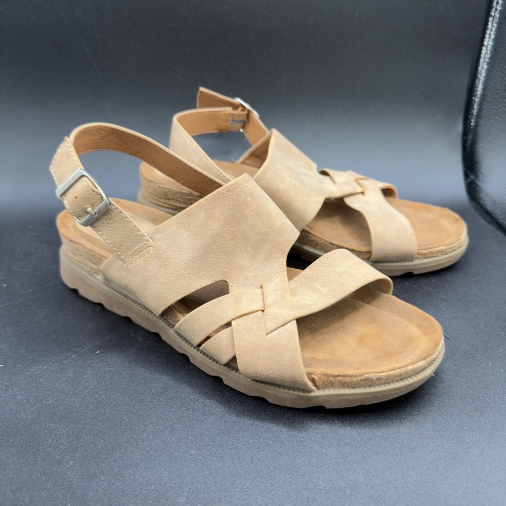 EuroSoft by Soffe Ferla Slingback Sandals Womens 10M Tan Beige Comfort